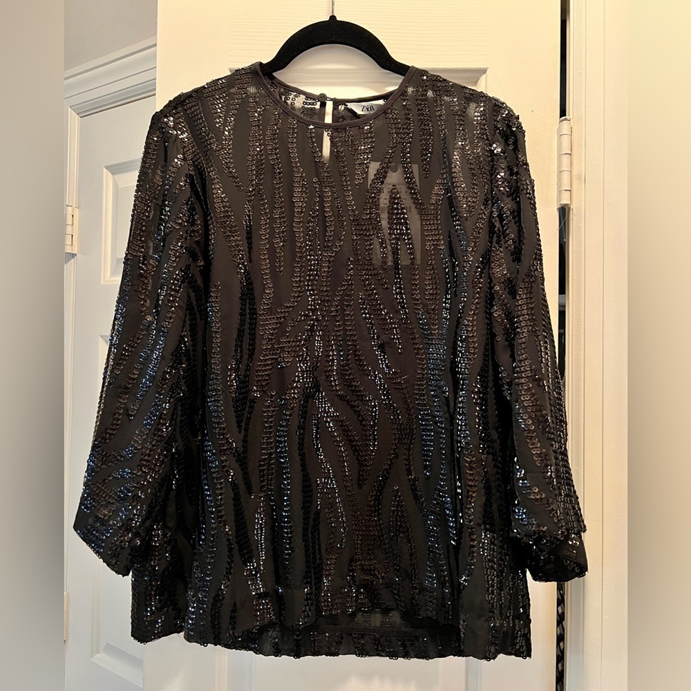 Zara sequin Raquel Blouse
